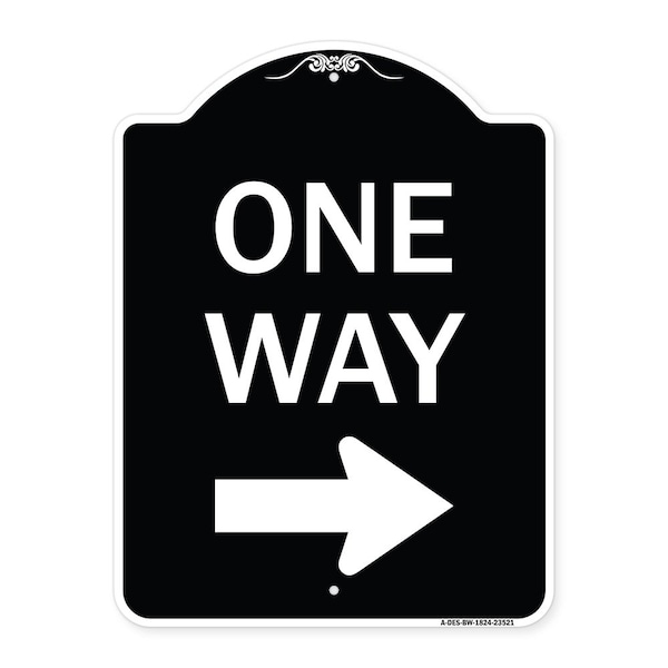 Signmission One Way Right Arrow Heavy-Gauge Aluminum Architectural Sign, 24" x 18", BW-1824-23521 A-DES-BW-1824-23521 - main